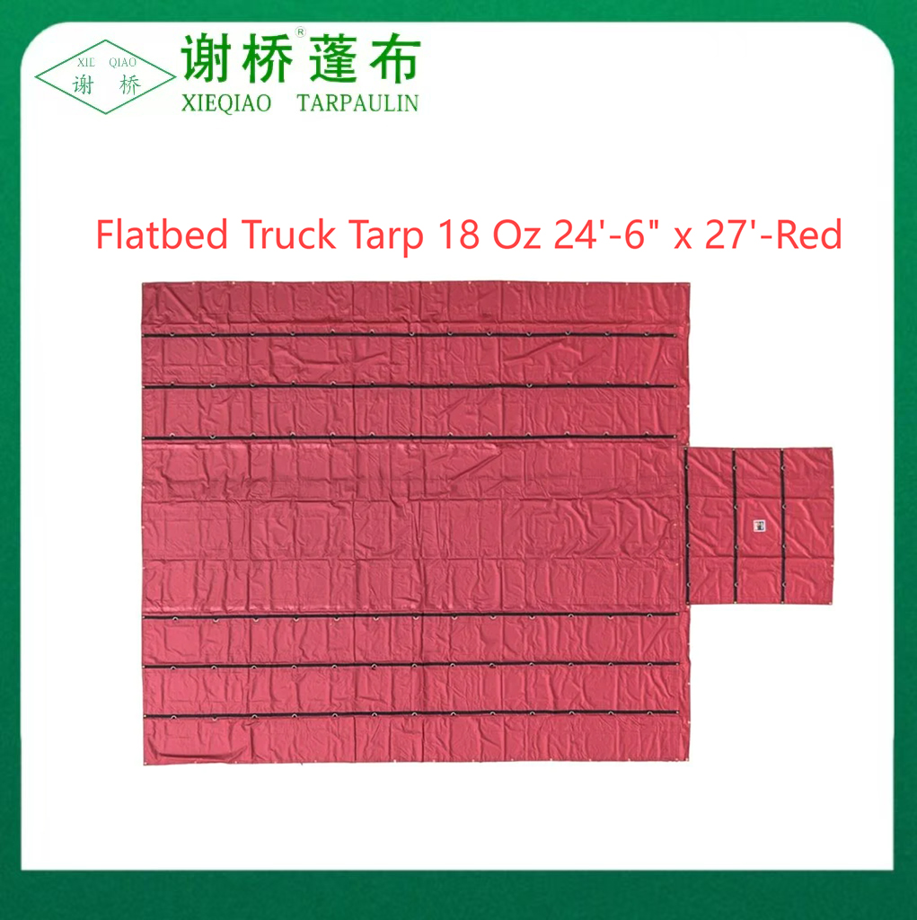 Camion cu camion plat 18oz 24 "-6" "x27" (8 "picătură) -Red