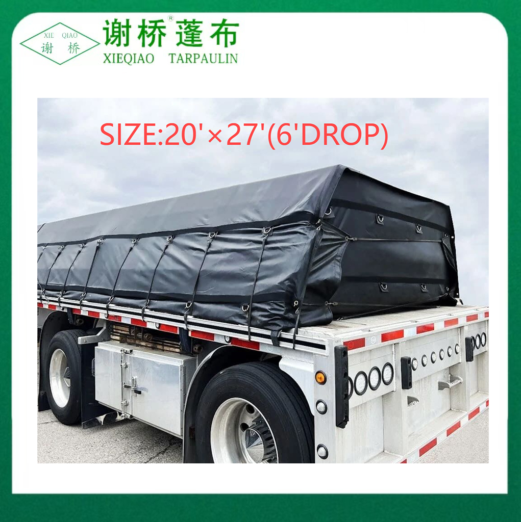 Camion cu camion plat 18oz 20 "x27" (8 "picătură) -Black